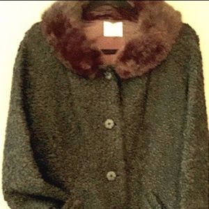 40's Curly Lamb and Mink Swing Coat    VS181